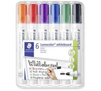 Staedtler 351 WP6 Lumocolor 351 Marcatore per lavagna bianca Rosso, Blu, Verde