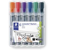 STAEDTLER 356BW6 - Marcatore per lavagna a fogli mobili, punta a cuneo, 6 colori