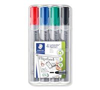 Staedtler 356 WP4 - Pennarelli per lavagne a fogli mobili, Multicolore, 2 mm, Confezione da 4