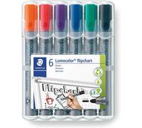 STAEDTLER 356WP6 - Marcatore per lavagna a fogli mobili, punta tonda, 6 colori