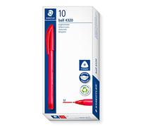 STAEDTLER 4320 M-2 Stick Rainbow - Penna a sfera, confezione da 10, colore: Rosso