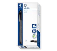 STAEDTLER 4320 M-9 Stick Rainbow - Penna a sfera, confezione da 10, colore: Nero