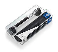 STAEDTLER 476TRX9 B ST - Penna stilografica Trx (forma triangolare ergonomica, superficie in alluminio vellutato opaco, tappo a incastro, cartuccia d'inchiostro standard, molla in acciaio inox di alta