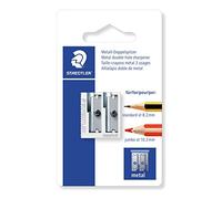 STAEDTLER 510 20 BK - Temperamatite doppio in metallo, 1 pezzo su blister, argento