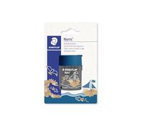 Staedtler 512 doppio temperino, due fori per diversi formati di penna, carta blister con 1 doppia temperamatite Noris rotondo, design pesce e barca, 512 003BK