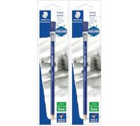 STAEDTLER 526 61BK-C Mars Rasor - Matita per cancellare (con spazzola, senza ftalati e lattice, carta blister con una penna) (Confezione da 2)