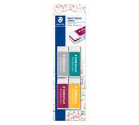 STAEDTLER 52650E1BK4 Mars Plastic Colour Sandwich Eraser Blistercard di 4