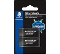 STAEDTLER-526B3BK2-CST STAEDTLER Eraser 526B3BK2-C-Gomma, Manicotto Scorrevole, Non scolorisce su Carta, Blister con 2 gomme da Cancellare, Colore Nero, 526B3BK2-CST