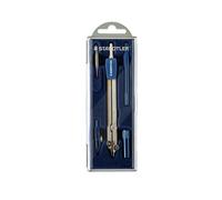STAEDTLER 559 Set di geometria grande - Compasso di precisione, 128 mm | Guida a denti obliqui, astuccio con coperchio ribaltabile, pennino per inchiostro e vaschetta per mine Art. 559 C05