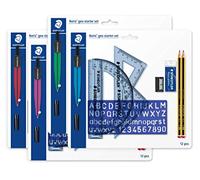 Staedtler 569120P2MS - Set per geometria (Noris geo, include compasso, goniometro e molto altro ancora), 12 pezzi