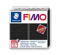 Staedtler 8010-909 Fimo Leather-Effect Pasta Modellabile Per Modellare Oggetti Creativi In Finta Pelle, Effetto Finta Pelle E Al Tatto, Colore: Nero