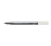 Staedtler Metallic Brush 8321-0 - Pennarello con punta a pennello, larghezza tratto 1-6 mm, coprente, su carta chiara e scura, facile da pulire su superfici lisce, 10 penne, colore: Bianco