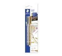 Staedtler Pennarello metallico 8323-S BK2 Punta proiettile 1-2 mm Oro e Argento 2 pezzi