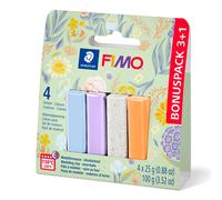 STAEDTLER Pasta modellabile polimerica FIMO Spring Bloomy Colours - Forno Bake - Starter Set - 3+1 colori assortiti gratuiti, 8023-S2 P