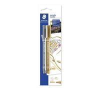 Staedtler - Blister con 2 Pennarelli Metallici a Punta Fine Argento e Oro