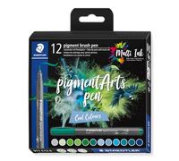 Staedtler - Brush Pen Pigment Cool 12 Pcs Assorted (371C12-6) Toy NUOVO