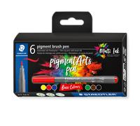 Staedtler - Brush Pen Pigment Basic 6 Pcs Assorted (371C6-9) Toy NUOVO