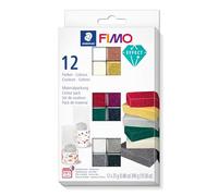 Staedtler C12-1St Fimo Effect Pasta Modellante Indurente In Forno, Set Con 12 Colori Ad Effetto, 8013 C12-1, Multicolore