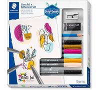 Staedtler Design Viaggio Pigmento Spazzola Kit - Penne, Matita, Gomma, Temperino