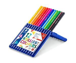 Staedtler ergosoft 157 SB12P - Matite colorate ergonomiche triangolari, colori intensi e intensi, mine morbide e infrangibili, confezione da 12 colori