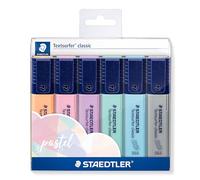 STAEDTLER - Evidenziatore Textsurfer Classic 364 con punta da 1 a 5 mm Sei colori pastello.