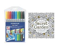STAEDTLER-Fibre Tip Pen 2Tips Nc 10Pcs.Wallet Stationery NUOVO