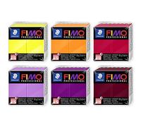 Staedtler Fimo 8004 - Pasta modellabile professionale, indurente al forno, confezione da 6 blocchi da 85 g, colori caldi