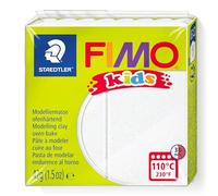 STAEDTLER FIMO KIDS, pasta modellabile termoindurente, per bambini, panetto da 42 grammi di colore bianco glitter, 8030-052