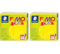 Staedtler FIMO KIDS, pasta modellabile termoindurente, per bambini, panetto da 42 grammi di colore giallo, 8030-1 (Confezione da 2)