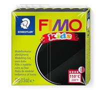 STAEDTLER FIMO KIDS, pasta modellabile termoindurente, per bambini, panetto da 42 grammi di colore nero, 8030-9