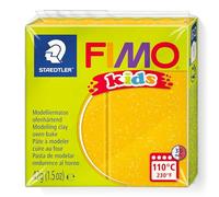 STAEDTLER FIMO KIDS, pasta modellabile termoindurente, per bambini, panetto da 42 grammi di colore oro glitter, 8030-112