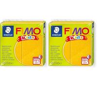 STAEDTLER FIMO KIDS, pasta modellabile termoindurente, per bambini, panetto da 42 grammi di colore oro glitter, 8030-112 (Confezione da 2)