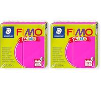 STAEDTLER FIMO KIDS, pasta modellabile termoindurente, per bambini, panetto da 42 grammi di colore pink, 8030-220 (Confezione da 2)