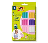STAEDTLER FIMO Kids, Pasta modellabile termoindurente per Bambini, Set da 6 panetti da 42 Grammi di Colori Differenti, 8032 02