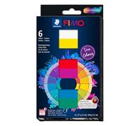 STAEDTLER FIMO Professional 8043 C - Pasta da modellare "True Colours", appositamente progettata per professionisti e artisti, 6 blocchi da 57 g, volantino misto colore, 8043 C6-1