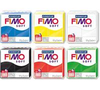 Staedtler - Fimo Soft Normal Block, Pasta da Modellare, 57 g (Set di Colori Base Economico) Nero, Bianco, Giallo, Blu e Rosso
