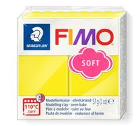 STAEDTLER FIMO® Soft, Pasta modellabile termoindurente, panetto da 57 Grammi, Colore Giallo Limone, 8020-010