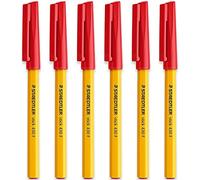 Staedtler Fine 0,3 mm 430 F Stick penna a sfera liscia - inchiostro rosso - Confezione da 6