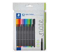 STAEDTLER Fineliner Pens - triplus - 12 Assorted Colours - Pack of 12, 334 C12 1