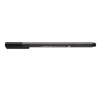 Staedtler Fineliner triplus, nero, in plastica riciclata, punta fine in metallo da 0,3 mm, lunga durata, 10 fineliner nero in custodia di cartone, 334 R-9
