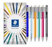 STAEDTLER Graphite 777 - Portamine da 0,5 mm, confezione da 6 | Blu, azzurro, arancione, verde, magenta e grigio - ricaricabile, per scrittura, schizzi, disegno tecnico e uso in ufficio