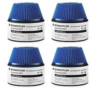 Staedtler - Inchiostro per pennarelli Lumocolor, 30 ml, colore: blu 4x Nachfüllstation