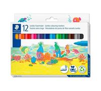 STAEDTLER Noris 340 C12 - Pennarello da colorare Jumbo, colori assortiti, confezione da 12