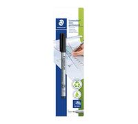 STAEDTLER Lumocolor 316-9 BKDA - Penna a sfera, non permanente, solubile in acqua, punta F, spessore tratto ca. 0,6 mm, alta qualità, made in Germany, 1 penna nera in pellicola su blister