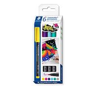 STAEDTLER Lumocolor 317 C6 - Pennarello permanente ART, per quasi tutte le superfici, indelebile e impermeabile, larghezza linea: 1,00 mm, lunga durata, 6 pennarelli universali in colori assortiti