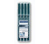 STAEDTLER Lumocolor 318 Penne permanenti - nero, set da 4, 0,6 mm