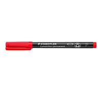 STAEDTLER Lumocolor 318 Penne permanenti - rosso, set da 10, 0,6 mm | Inchiostro impermeabile anti-sbavatura a punta fine per tutte le superfici, DRY SAFE - Art.-Nr. 318-2
