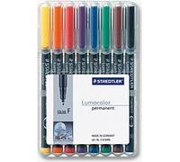 Staedtler Lumocolor 318 WP8 (Staedtler 318 Lumocolor Permanent Pen Fine 0.6mm Line Wallet Assorted Colours [Pack 8] - 318 WP8) NEW