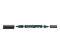 Staedtler Lumocolor 348 B 9 Duo, pennarelli indelebili, 0,6 mm e 1,5 - 4 mm, nero