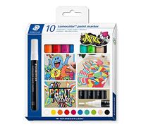 STAEDTLER Lumocolor 349 C10 Pennarelli acrilici, tratto 2,4 mm, colori assortiti (confezione da 10)